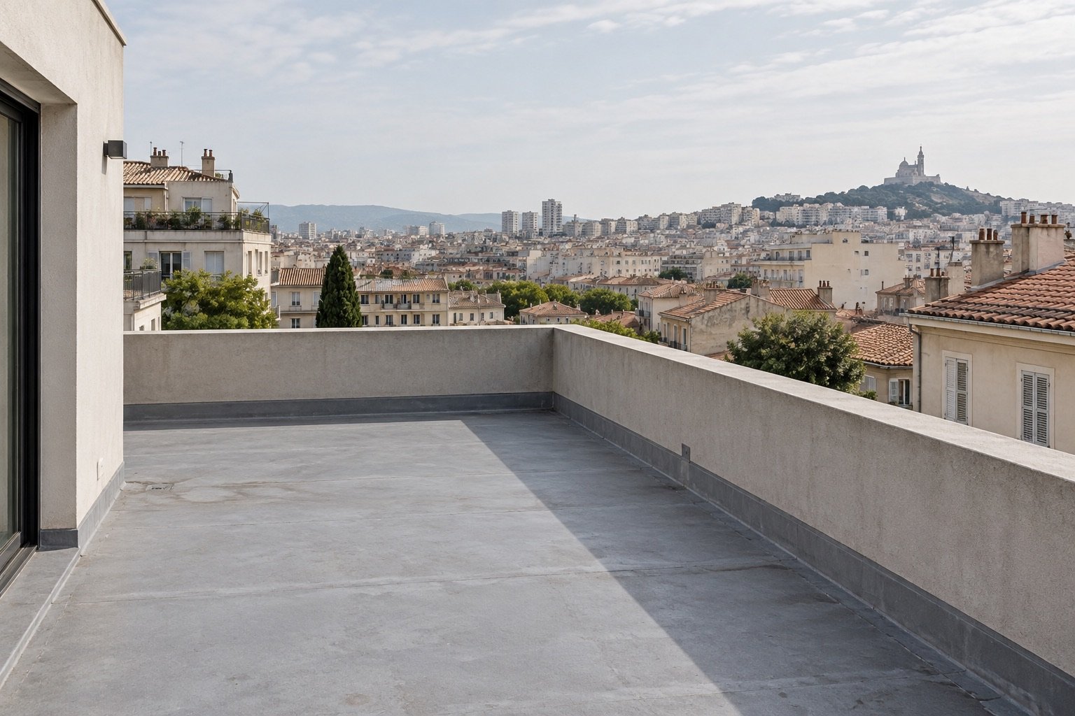 Illustration d’une toiture-terrasse dans un environnement marseillais